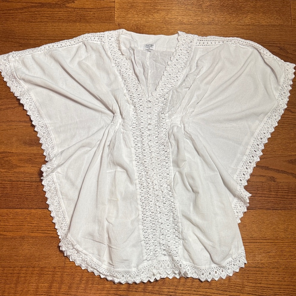 5/$25 XL White Crochet coverup